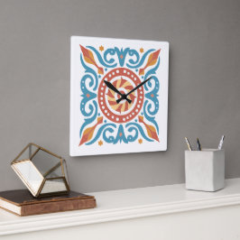 Boho Tegel wandklok