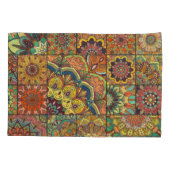 Boho tegels: kleurrijk patchwork naadloos patroon kussensloop (Achterkant)