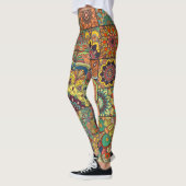 Boho tegels: kleurrijk patchwork naadloos patroon leggings (Links)