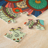 Boho tegels: kleurrijk patchwork naadloos patroon legpuzzel (Zijkant)