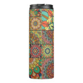 Boho tegels: kleurrijk patchwork naadloos patroon thermosbeker (Achterkant)