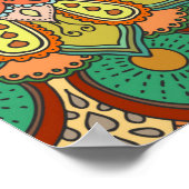 Boho tegelset en naadloos patroon. Kleurpleister Poster (Hoek)