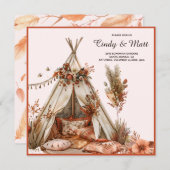 Boho Tent Tuin Bloemen Huwelijk Kaart (Voorkant / Achterkant)