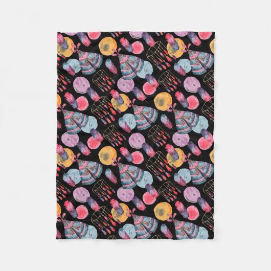Boho Tentdoek Patroon Fleece Deken (Voorkant)