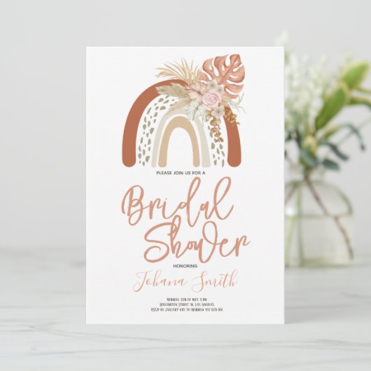 Boho Teracota Rainbow Bridal Shower Kaart (Staand voorkant)