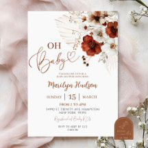 Boho Teracotta Oh Baby Baby shower