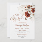 Boho Teracotta Oh Baby Baby shower Kaart (Voorkant)