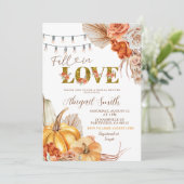 Boho Teracotta Pompoen Bloemrijke Bruiloft Feest Kaart (Staand voorkant)