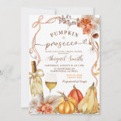 Boho Teracotta Pompoen en Prosecco Vrijgezellenfee Kaart (Voorkant)