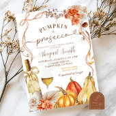 Boho Teracotta Pompoen en Prosecco Vrijgezellenfee Kaart