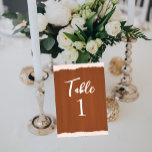 Boho Terra Cotta Faux Glass Painted Wedding Kaart<br><div class="desc">Ideaal voor boho terra cotta of tan beige themed weddings and viations. Deze tabelnummers lijken op met de hand geschilderd glas. Voer gewoon de getallen in met de aanpassingsfunctie. Vind briefpapier en accessoires voor de bruiloft in mijn winkel.</div>