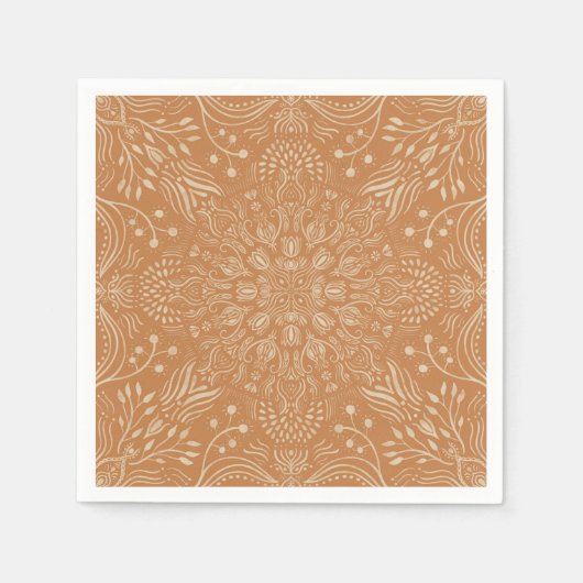 Boho Terra Cotta Moroccan tegel napkins Servet (Voorkant)