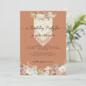 Boho Terra Cotta Tropical Floral Pampas Birthday Kaart (Staand voorkant)