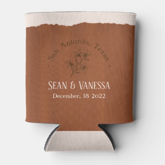 Boho Terra Cotta Wedding Blikjeskoeler (Voorkant)