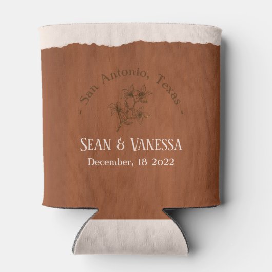 Boho Terra Cotta Wedding Blikjeskoeler (Achterkant)