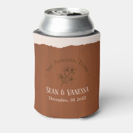 Boho Terra Cotta Wedding Blikjeskoeler (Blikje Achterkant)