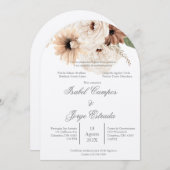 Boho terracota bruiloft kaart (Voorkant / Achterkant)