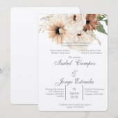 Boho terracota bruiloft kaart (Voorkant / Achterkant)