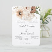 Boho terracota bruiloft kaart (Staand voorkant)