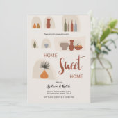 Boho Terracota Housewarming Party Invitation Kaart (Staand voorkant)