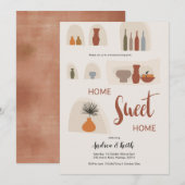 Boho Terracota Housewarming Party Invitation Kaart (Voorkant / Achterkant)