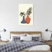 Boho Terracota Pots, met grote afwerking Canvas Afdruk (Insitu (Slaapkamer))