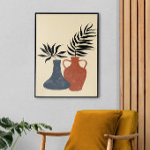Boho Terracota Pots, met grote afwerking Canvas Afdruk