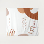 Boho Terracotta Abstract Hallo Baby shower Banner Wandkleed (Voorkant (horizontaal))