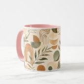 Boho Terracotta Abstracte Ochtendkoffiemok Cadeau Mok (Voorkant links)