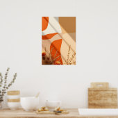 Boho Terracotta Abstracte Vormen Botanische Poster (Keuken)
