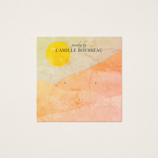 Boho Terracotta Abstracte woestijnjuwelen Vierkante Visitekaartjes (Voorkant)