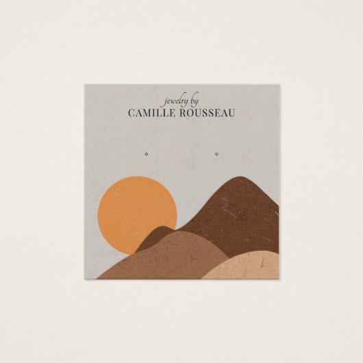 Boho Terracotta Abstracte woestijnjuwelen Vierkante Visitekaartjes (Voorkant)