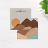 Boho Terracotta Abstracte woestijnjuwelen Vierkante Visitekaartjes (Bureau)