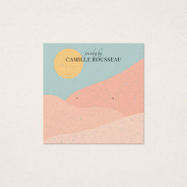 Boho Terracotta Abstracte woestijnjuwelen Vierkante Visitekaartjes