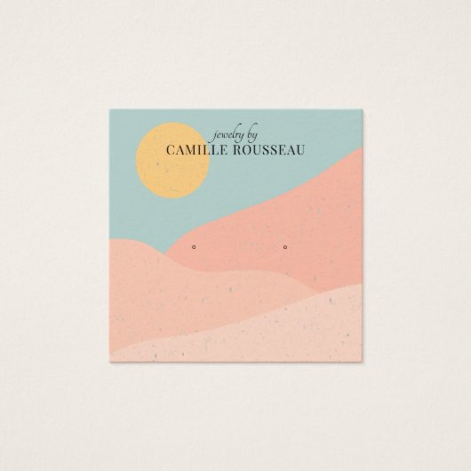 Boho Terracotta Abstracte woestijnjuwelen Vierkante Visitekaartjes (Voorkant)