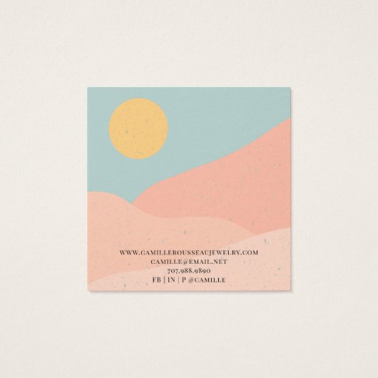 Boho Terracotta Abstracte woestijnjuwelen Vierkante Visitekaartjes (Achterkant)