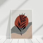 Boho Terracotta Abstracte Zon- en Landschapskunst Poster