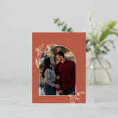 Boho Terracotta Arch Foto Floral Save the Date Folie Feestdagen Briefkaart (Staand Voorkant)