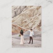 Boho Terracotta Arch & Foto QR Code Bruiloft RSVP Informatiekaartje (Achterkant)