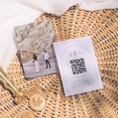 Boho Terracotta Arch & Foto QR Code Bruiloft RSVP Informatiekaartje