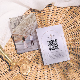 Boho Terracotta Arch & Foto QR Code Bruiloft RSVP Informatiekaartje