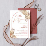 Boho Terracotta Arch Pampas Grass 40th Birthday Kaart<br><div class="desc">Deze moderne brutale uitnodiging is ontworpen om te coördineren met ons Boho Terracotta Pampas Grass Collectie en is voorzien van de trendy en populaire boog in terracotta hues. Voor een meer geavanceerde aanpassing van dit ontwerp, bijvoorbeeld het wijzigen van de lay-out, het lettertype of de tekstgrootte, klikt u hierboven op...</div>