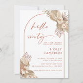 Boho Terracotta Arch Pampas Grass 60th Birthday Kaart (Voorkant)