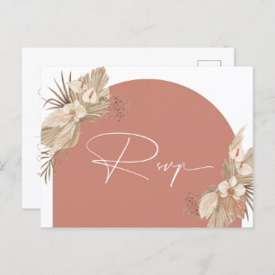 Boho Terracotta Arch Pampas Grass Detail Enclosure Briefkaart