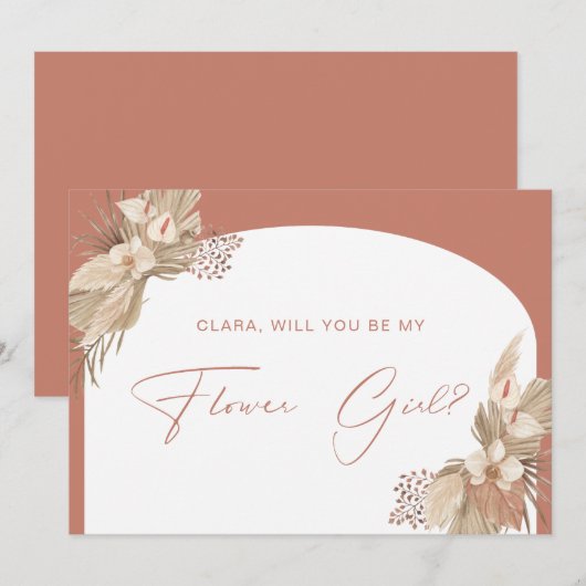 Boho Terracotta Arch Pampas Grass Kaart (Voorkant / Achterkant)