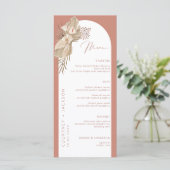 Boho Terracotta Arch Pampas Grass Menu (Staand voorkant)
