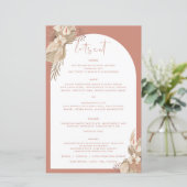 Boho Terracotta Arch Pampas Grass Menu (Staand voorkant)