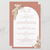 Boho Terracotta Arch Pampas Grass Menu (Voorkant / Achterkant)