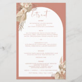 Boho Terracotta Arch Pampas Grass Menu (Voorkant)