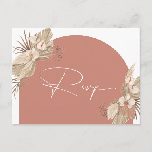 Boho Terracotta Arch Pampas Grass Reminder Briefkaart (Voorkant)